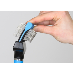 Show Tech flex groom slicker, single firm, blau