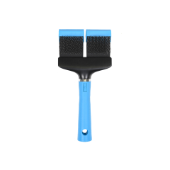 Show Tech flex groom slicker, double firm, blau