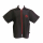 Groomer-Shirt mit kurzen Ärmeln, mittiger Reißverschluss, schwarz / rot