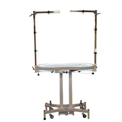 Trimmtisch grotec Tournament, beleuchtet, elektrisch höhenverstellbar, weiß