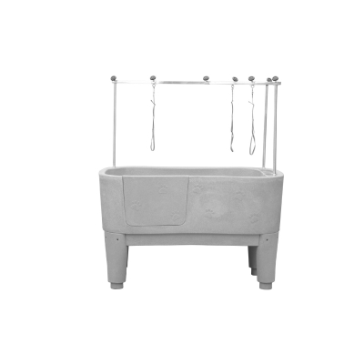 Grotec Doggy PVC Badewanne, mit 1 Seitenaustieg, manuell verstellbar, inkl. Galgen und Ablaufschlauch