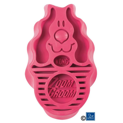 Kong, Zoom Groom, Bürste aus Naturkautschuk, rot